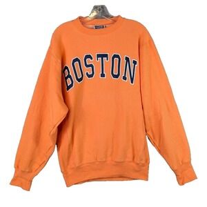 Authentic Life Apparel Boston Pullover Sweatshirt Men's M Crew Neck Orange India